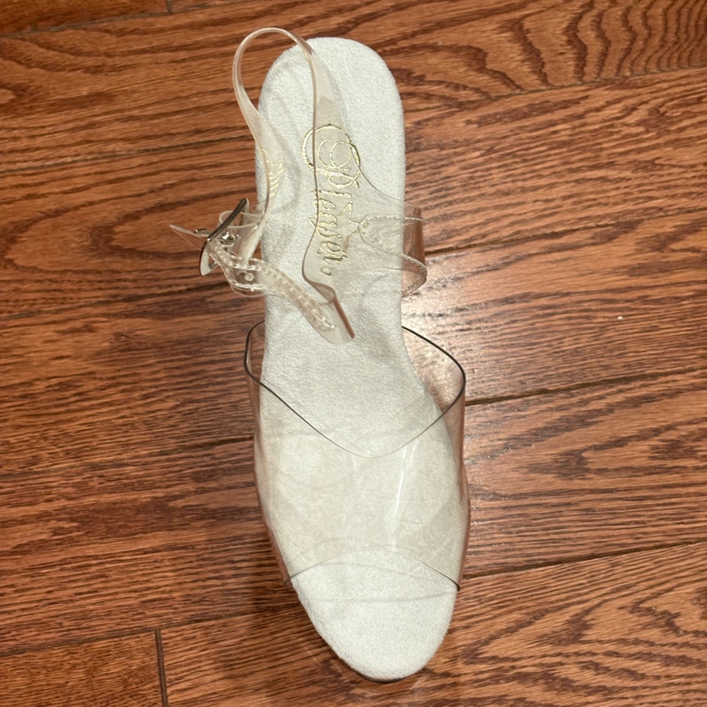 New Pleasers Women’s Clear Platform Heels - Picture 2 of 5